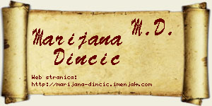 Marijana Dinčić vizit kartica